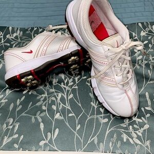 Nike Women's White and Red Golf Shoes